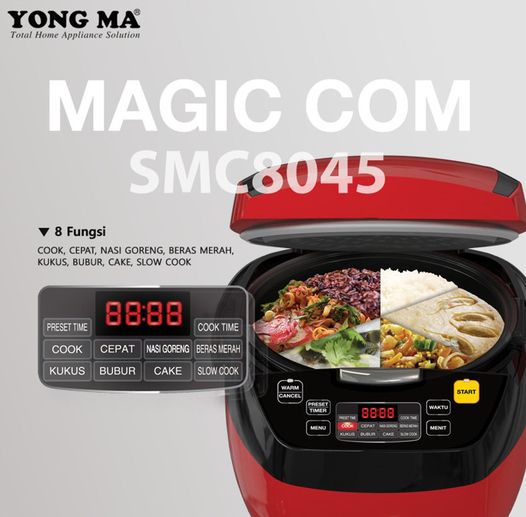 Yong Ma Digital Rice Cooker 1.3L - SMC8045 | SMC 8045 Merah